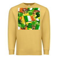 Antique Gold Ireland flag with St. Patrick's Day  digital paper Premium Sweatshirt - BundleAndBundleShop