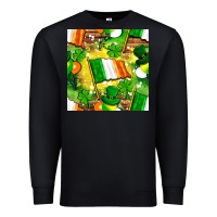 Black Ireland flag with St. Patrick's Day  digital paper Premium Sweatshirt - BundleAndBundleShop