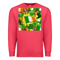 Cardinal Ireland flag with St. Patrick's Day  digital paper Premium Sweatshirt - BundleAndBundleShop