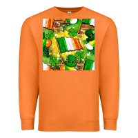 Carrot Ireland flag with St. Patrick's Day  digital paper Premium Sweatshirt - BundleAndBundleShop