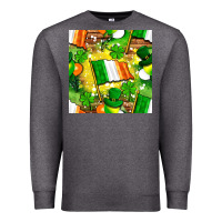 Charcoal Heather Ireland flag with St. Patrick's Day  digital paper Premium Sweatshirt - BundleAndBundleShop