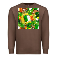 Chestnut Ireland flag with St. Patrick's Day  digital paper Premium Sweatshirt - BundleAndBundleShop