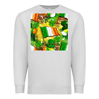Dove Grey Ireland flag with St. Patrick's Day  digital paper Premium Sweatshirt - BundleAndBundleShop