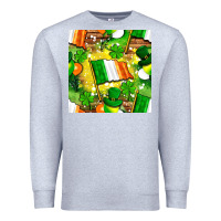 Heather Grey Ireland flag with St. Patrick's Day  digital paper Premium Sweatshirt - BundleAndBundleShop