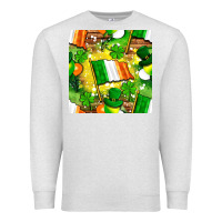 Oatmeal Heather Ireland flag with St. Patrick's Day  digital paper Premium Sweatshirt - BundleAndBundleShop