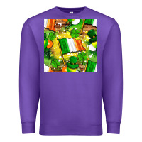 Purple Ireland flag with St. Patrick's Day  digital paper Premium Sweatshirt - BundleAndBundleShop