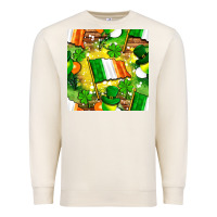 Sandshell Ireland flag with St. Patrick's Day  digital paper Premium Sweatshirt - BundleAndBundleShop