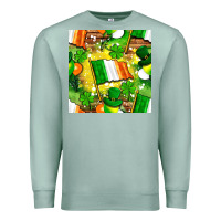 Seafoam Ireland flag with St. Patrick's Day  digital paper Premium Sweatshirt - BundleAndBundleShop