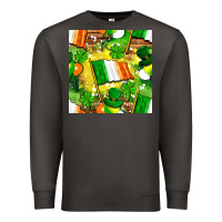Ireland Flag With St. Patrick's Day  Digital Paper Premium Sweatshirt | Teevron