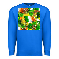 True Royal Ireland flag with St. Patrick's Day  digital paper Premium Sweatshirt - BundleAndBundleShop