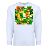 White Ireland flag with St. Patrick's Day  digital paper Premium Sweatshirt - BundleAndBundleShop