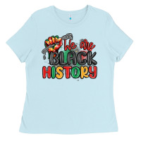 Baby Blue we are black history Ladies Tee - MaliasSmallBusiness