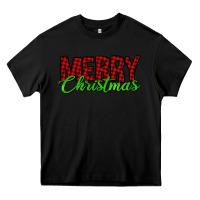 Black merry christmas tartan Heavy Core Tee - Jasminsmagicworld