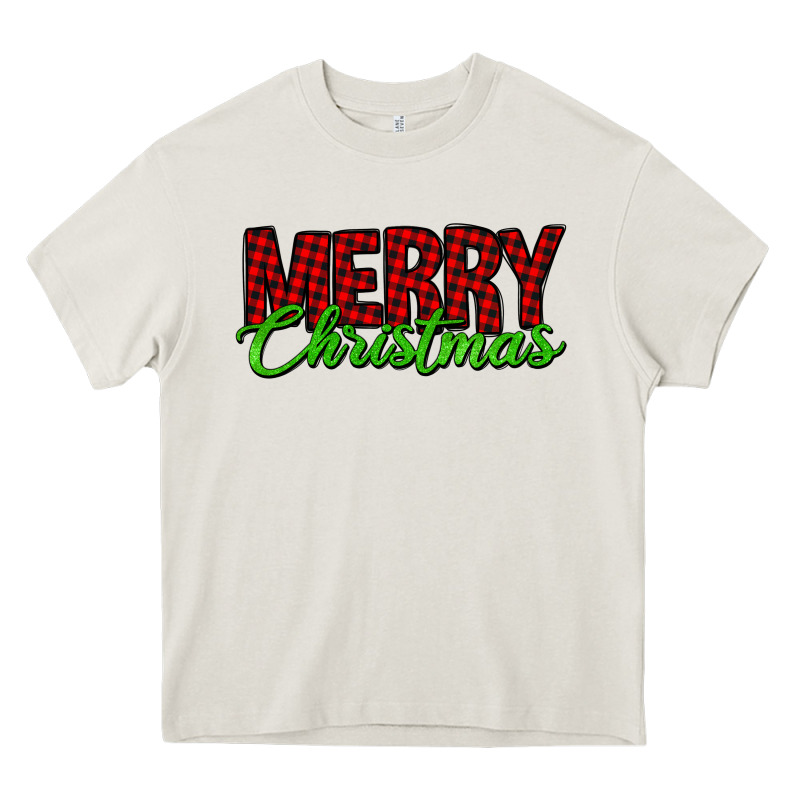 Merry Christmas Tartan Heavy Core Tee by Jasminsmagicworld | Teevron