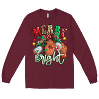 Burgundy merry and bright black man sneakers Long Sleeve Tee - RanaPortraitStore