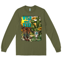 Army Green wild and free cowgirl boots Long Sleeve Tee - RanaPortraitStore