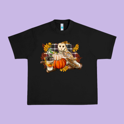 Fall Barn Owl Urban Heavy Tee Designed By Lillyallendesigns