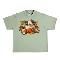Oil Green Fall Barn Owl Urban Heavy Tee - LillyAllenDesigns