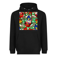 Black christmas coffee cups bell and candy cane with leopard and plaid Heavyweight Hoodie - BundleAndBundleShop