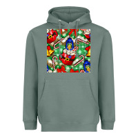 Christmas Coffee Cups Bell And Candy Cane With Leopard And Plaid Heavyweight Hoodie | Teevron