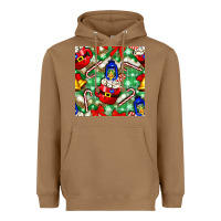 Toasted Coconut christmas coffee cups bell and candy cane with leopard and plaid Heavyweight Hoodie - BundleAndBundleShop