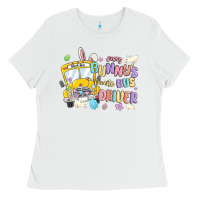 White every bunny's favorite bus driver malia Ladies Tee - MaliasSmallBusiness