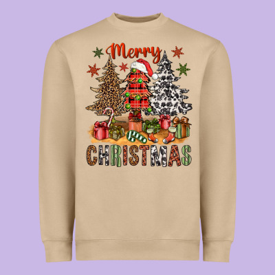 Merry Christmas With Western Trees Heavyweight Sweatshirt Designed By Nancycooperartshop