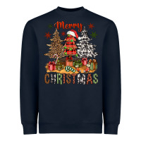 Navy Merry Christmas with western trees Heavyweight Sweatshirt - NancyCooperArtShop