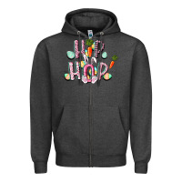 Charcoal Heather Hip hop Easter Zipper Hoodie - CowGirlArtShop