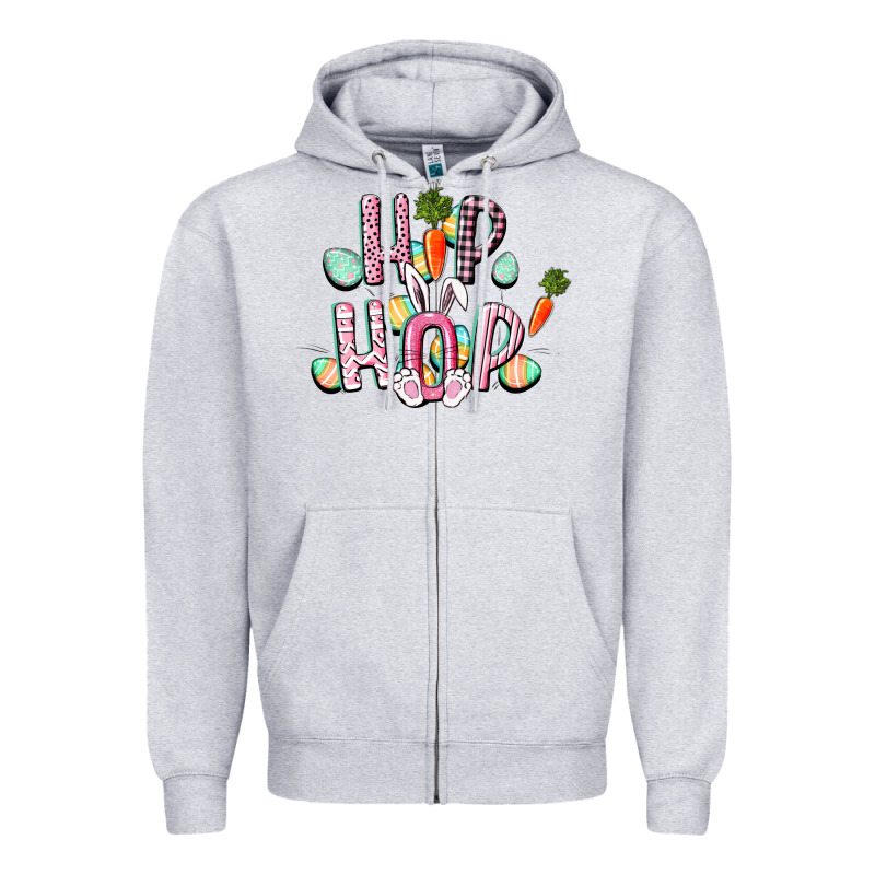 Hip Hop Easter Zipper Hoodie by CowGirlArtShop | Teevron