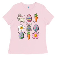 Bubblegum Pink easter doodles Ladies Tee - MaliasSmallBusiness