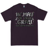 Plum in may we wear gray brain cancer awareness Premium Tee - MaliasSmallBusiness