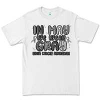 White in may we wear gray brain cancer awareness Premium Tee - MaliasSmallBusiness
