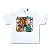 White Western Fall Cow Mama Urban Heavy Tee - LillyAllenDesigns