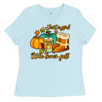 Baby Blue just a girl who loves fall Ladies Tee - Jasminsmagicworld