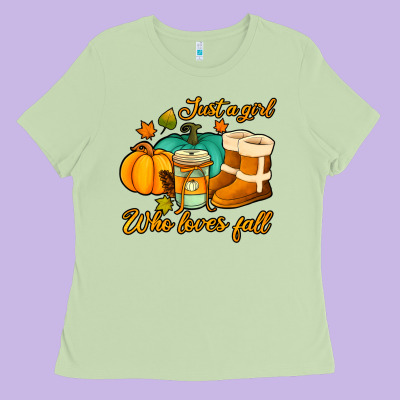 Just A Girl Who Loves Fall Ladies Tee Designed By Jasminsmagicworld