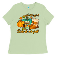 Matcha just a girl who loves fall Ladies Tee - Jasminsmagicworld