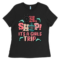 Black oh ship it's a girls trip Ladies Tee - MaliasSmallBusiness