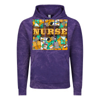 Cloud Purple Green And Yellow Nurse Vintage Hoodie - LillyAllenDesigns