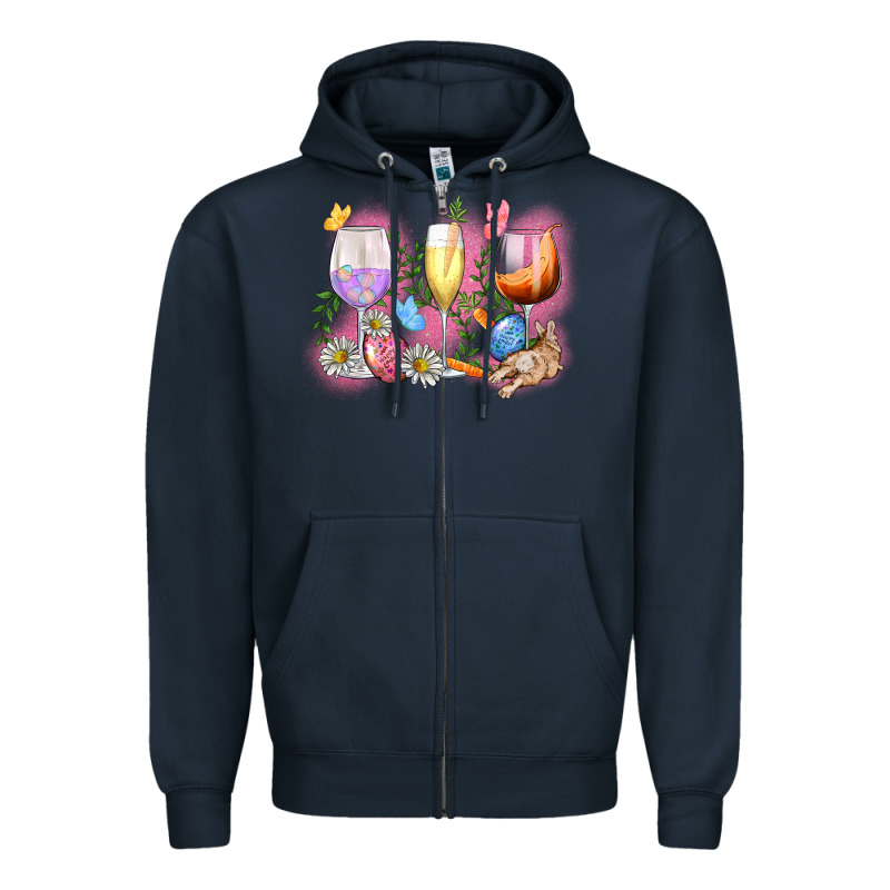 Easter Wine Glasses  Easter Day Zipper Hoodie by CowGirlArtShop | Teevron