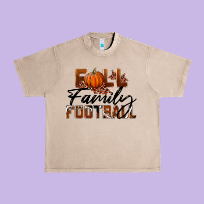 Fall Family Football Urban Heavy Tee Designed By Lillyallendesigns