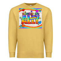 Antique Gold Always An Ally Pride LGBTQ+ Tumbler Premium Sweatshirt - BundleAndBundleShop