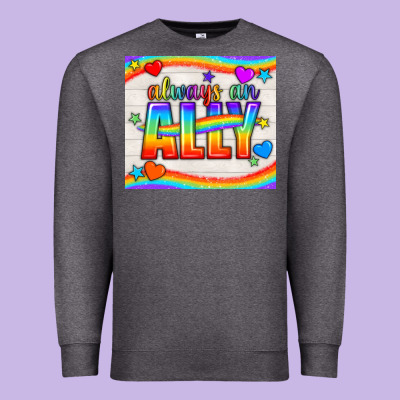 Always An Ally Pride Lgbtq+ Tumbler Premium Sweatshirt Designed By Bundleandbundleshop