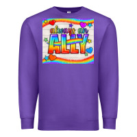 Purple Always An Ally Pride LGBTQ+ Tumbler Premium Sweatshirt - BundleAndBundleShop