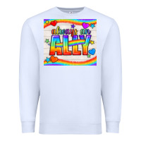 White Always An Ally Pride LGBTQ+ Tumbler Premium Sweatshirt - BundleAndBundleShop