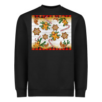 Black Christmas gingerbread cookies and candy cane Heavyweight Sweatshirt - NancyCooperArtShop
