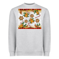 Heather Grey Christmas gingerbread cookies and candy cane Heavyweight Sweatshirt - NancyCooperArtShop