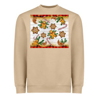 Mushroom Christmas gingerbread cookies and candy cane Heavyweight Sweatshirt - NancyCooperArtShop