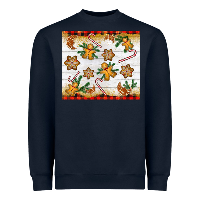 Christmas Gingerbread Cookies And Candy Cane Heavyweight Sweatshirt by NancyCooperArtShop | Teevron