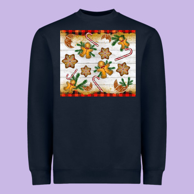 Christmas Gingerbread Cookies And Candy Cane Heavyweight Sweatshirt Designed By Nancycooperartshop